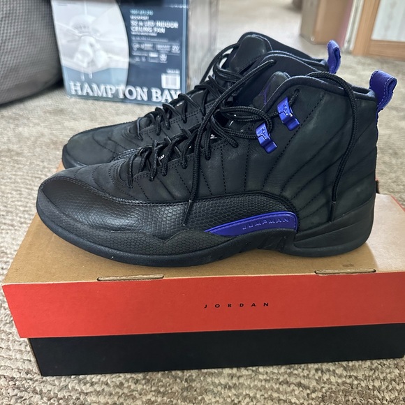 Jordan 12 Retro Black Dark Concord. Size 9